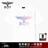 BOYLONDON春夏男女同款短袖炫彩老鹰logo时尚百搭T恤N01011
