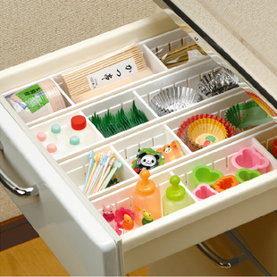日本进口inomata抽屉收纳盒厨房，橱柜收纳格餐具筷子自由分隔整理