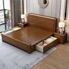 实木床现代简约新中式1.5米单人床工厂1.8主卧高箱储物双人床