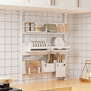 磁吸顶天立地厨房置物架自由搭配橱柜，碗盘碗碟沥水窗户窗台收纳架