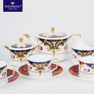 奢华骨瓷宫廷风复古咖啡具下午茶茶具套装欧式杯碟家用送礼