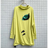 春季 Fairyfair高端柠檬黄色莫代尔中长款蝙蝠衫T恤