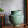 定制新中式陶瓷豆沙绿色克莱因蓝花瓶花器摆件售楼处酒店隔断软装
