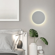 圆形卧室床头壁灯现代简约创意，客厅背景墙灯个性，极简过道走廊顶灯