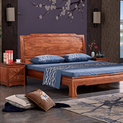 新中式实木床刺猬紫檀红木家具卧室组合花梨木原木1.8米双人床