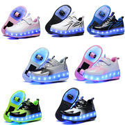 儿童充电暴走鞋自动带灯单双轮溜冰鞋LED发光鞋