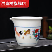 公鸡缸杯功夫茶具套装景德镇瓷器，仿古鸡公杯，复古陶瓷斗彩鸡茶杯子