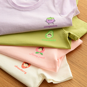 女童夏季纯棉半袖T恤宝宝卡通洋气夏装印花儿童短袖宽松上衣