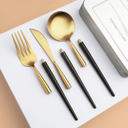可拆卸不锈钢葡萄牙叉勺筷子，旅行口袋折叠便携西餐餐具套装y4