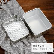 304不锈钢保鲜盒日式带盖饺子冰箱食物收纳家用冷冻冷藏餐盒沥水