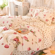 韩式四件套全棉公主风被套床单4件套纯棉1.5m荷叶边1.8米床上用品