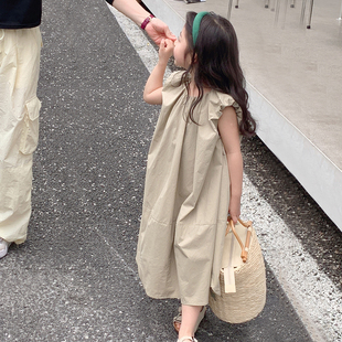 韩国童装女童连衣裙夏装，2024儿童大童夏季无袖裙子宽松休闲背心裙