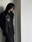 山本耀司新中式国风西装外套春秋款高级感小众设计黑色休闲西服女