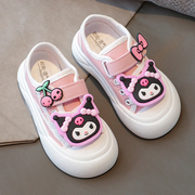 儿童帆布鞋幼儿园宝宝软底运动鞋2024春秋女童卡通库洛米板鞋