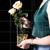高档金箔玻璃花瓶简约透明插花器水培瓶植物，花瓶装饰摆件玫瑰金