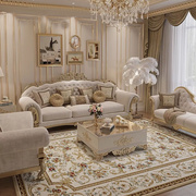 法式宫廷沙发实木雕花布艺，沙发组合客厅，新古别墅奢华家具
