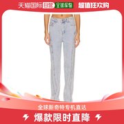 香港直邮潮奢 Self-Portrait 女士人造钻石牛仔长裤