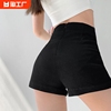 黑色高腰设计感牛仔短裤女夏季2024韩版小个子显瘦高级感热裤薄款