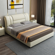 皮床1.b5现代简约双人，婚床卧室储.8米小户型科技，箱气压高布1物大