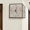 双面挂钟客厅拐角钟表家用现代简约大气静音，实木时钟装饰两面挂表