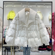 娃娃领羽绒服女短款冬季2023欧货设计感宽松面包服小个子外套