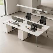 办公室桌椅组合简约现代办公家具白色2/4/6人职员办公桌屏风工位*