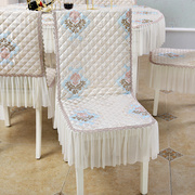 椭圆形餐桌椅子套罩2021一体坐垫，家用通用连体，餐桌布椅套套装