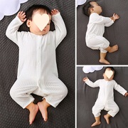 .婴儿夏季空调服衣服，长袖睡衣宝宝连体衣薄款新生儿夏装0-3-12个