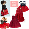 美国女童女宝宝女婴节日生日庆生红色礼服连衣裙