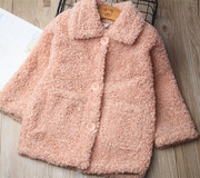 秋冬款女宝宝儿童羊羔毛外套(毛，外套)加绒加厚保暖棉服韩版休闲夹克大衣潮