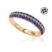 Suzy Levian 微密钉蓝色方晶锆石玫瑰纯银可叠戴戒指 - 蓝色 美