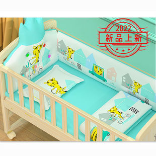 钰贝乐婴儿床实木无漆环保宝宝，床儿童床拼接床可变书桌婴儿摇篮床
