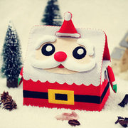 29不织布手工diy布艺，材料包红色(包红色，)圣诞老人纸抽盒纸巾圣诞礼物