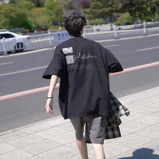 A禾子先生短袖t恤男夏季300g重磅男生美式潮流宽松半袖上衣