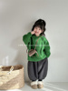 小苹果秋冬韩版男女童宝宝，百搭绿色长袖加厚毛衣，儿童森系针织衫潮