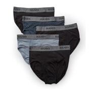 hanes恒适男内裤三角裤，5条装高腰纯色，透气弹力亲肤h300361