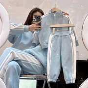 女童休闲运动服卫衣套装春秋2023韩版中大童春装衣服两件套潮