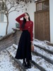 韩剧小香两件套红色毛衣新年套装女秋冬高级感内搭气质长袖连衣裙