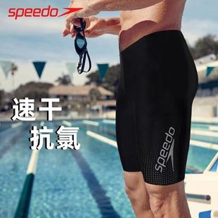 speedo速比涛泳裤男士，五分裤专业速干平角，防尴尬成人男士泳衣