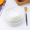 方形纯白色骨瓷盘菜盘子家用陶瓷白瓷盘深盘英寸微波炉盘子餐具