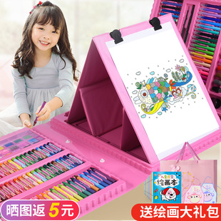 画板家用儿童画画板涂色画板，画架套装幼儿涂鸦板绘画板支架式玩具