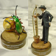 欧洲昆虫学家法布尔昆虫记手办场景摆件 瓶盖生物模型 收藏玩具