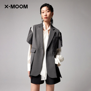 商场同款x--moom秋季局部，镂空风格款，西装背心马甲女