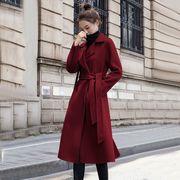 秋冬高级感大衣外套女时尚，气质红色毛呢，外套宽松外套厚呢子大衣潮