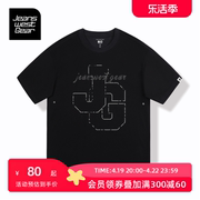 真维斯盖尔大码品牌重磅无性别男女装美式字母简单款短袖黑色t恤