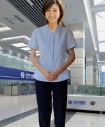 2023中国移动公司工作服短袖衬衫裤子套装工服V领修身工装