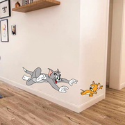 3d立体猫和老鼠墙贴纸，卡通创意客厅卧室，背景墙面装饰儿童房间布置