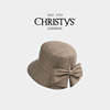 Christys'百年皇室品牌  格纹大蝴蝶结 Bucket渔夫帽