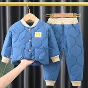 儿童棉服宝宝棉衣套装棉袄男女童家居服保暖衣羽绒棉内胆冬两件套