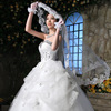 新娘头纱时尚蕾丝白色花边，香槟色头纱头饰，婚纱礼服配饰配件价